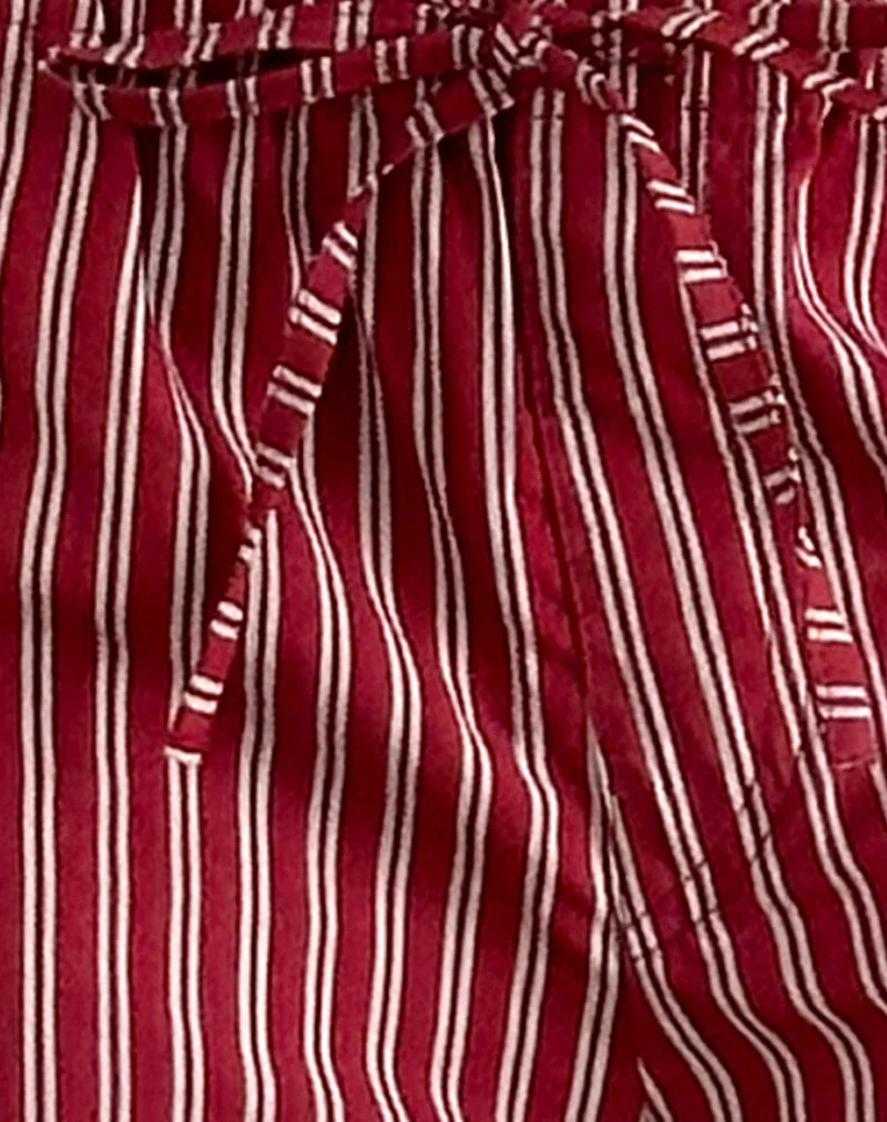 Lirura Freizeithose in Kastanienbraun gestreift - Image 7