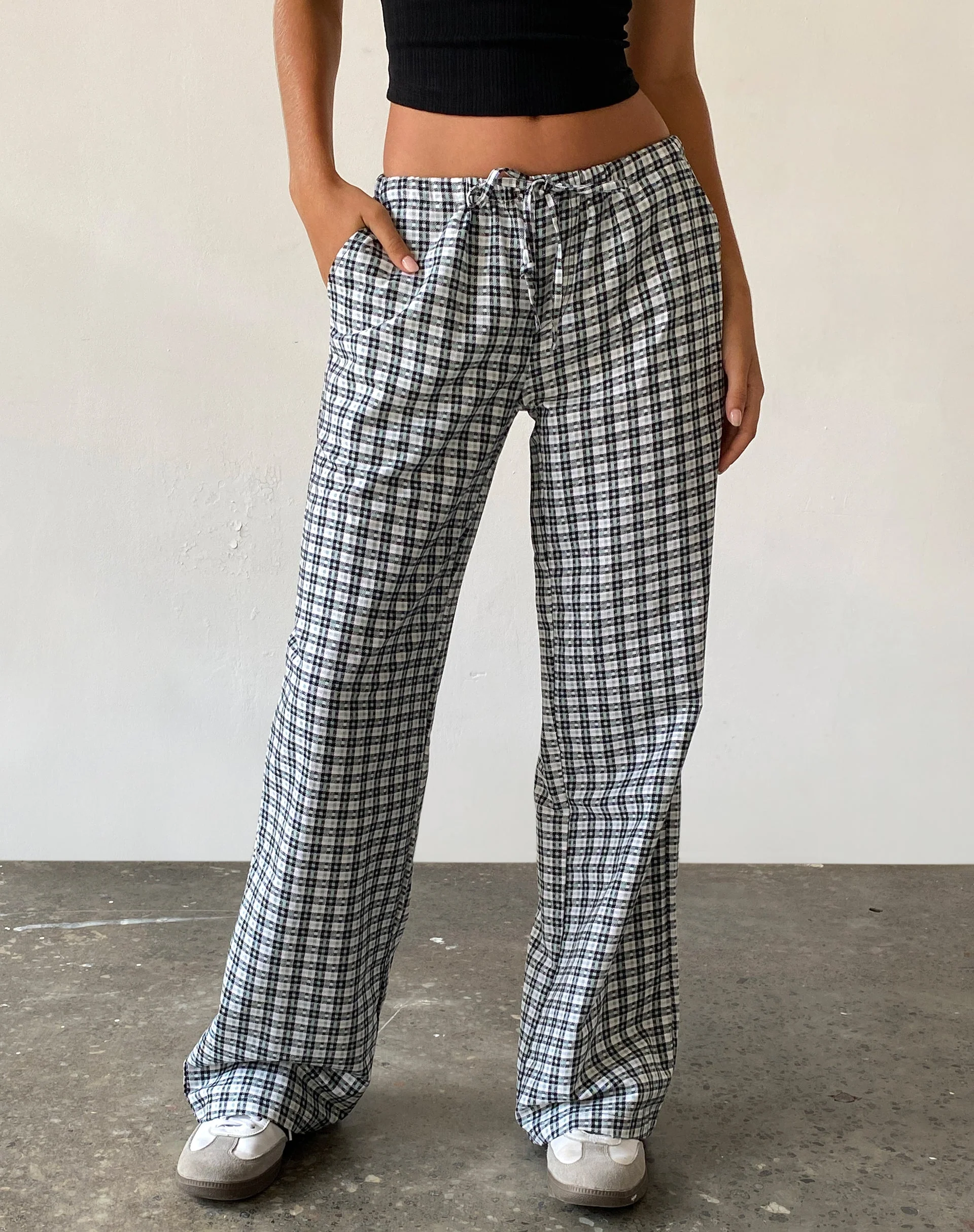 Lirura Hose mit weitem Bein in Brandy Check - Image 3