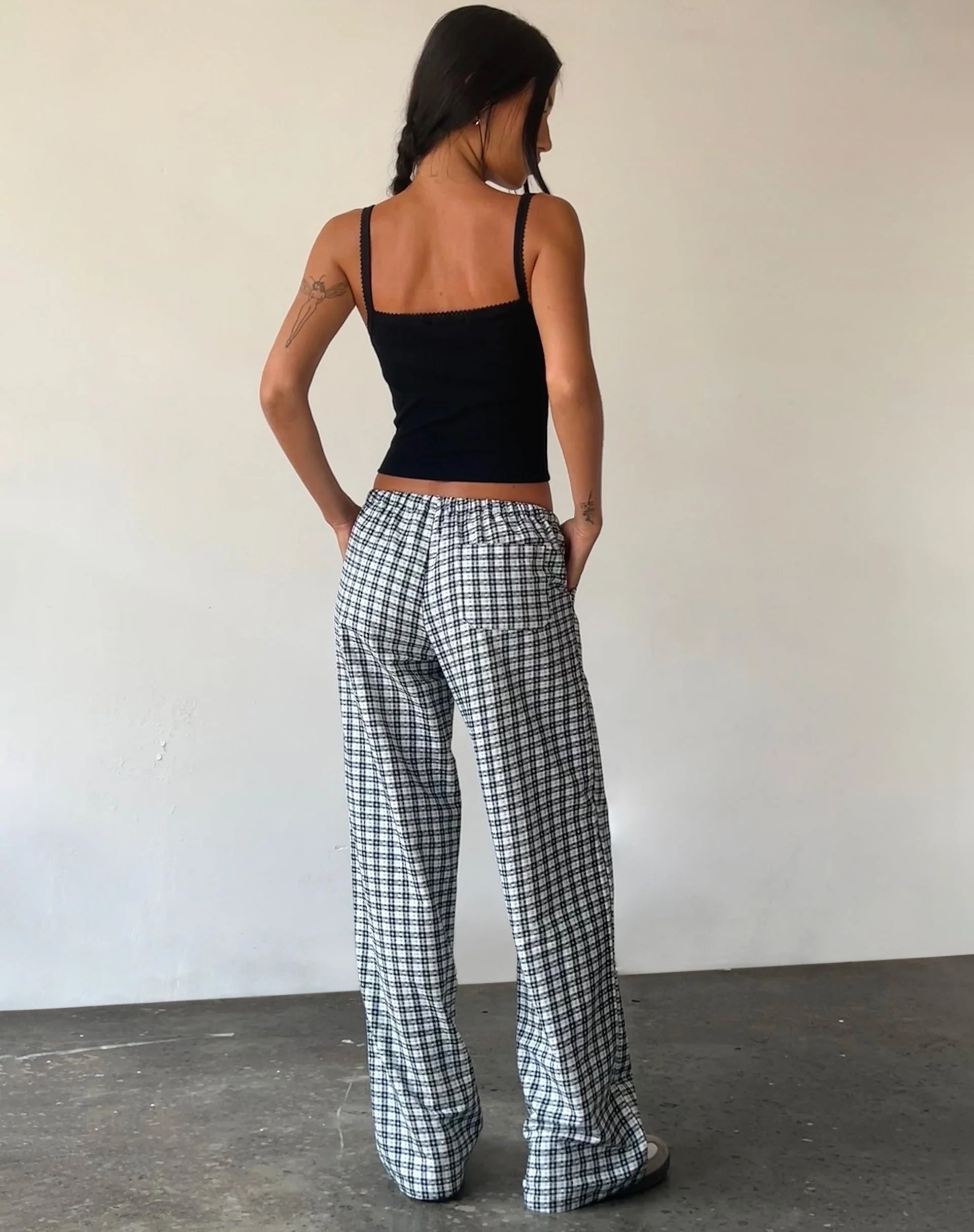 Lirura Hose mit weitem Bein in Brandy Check - Image 4