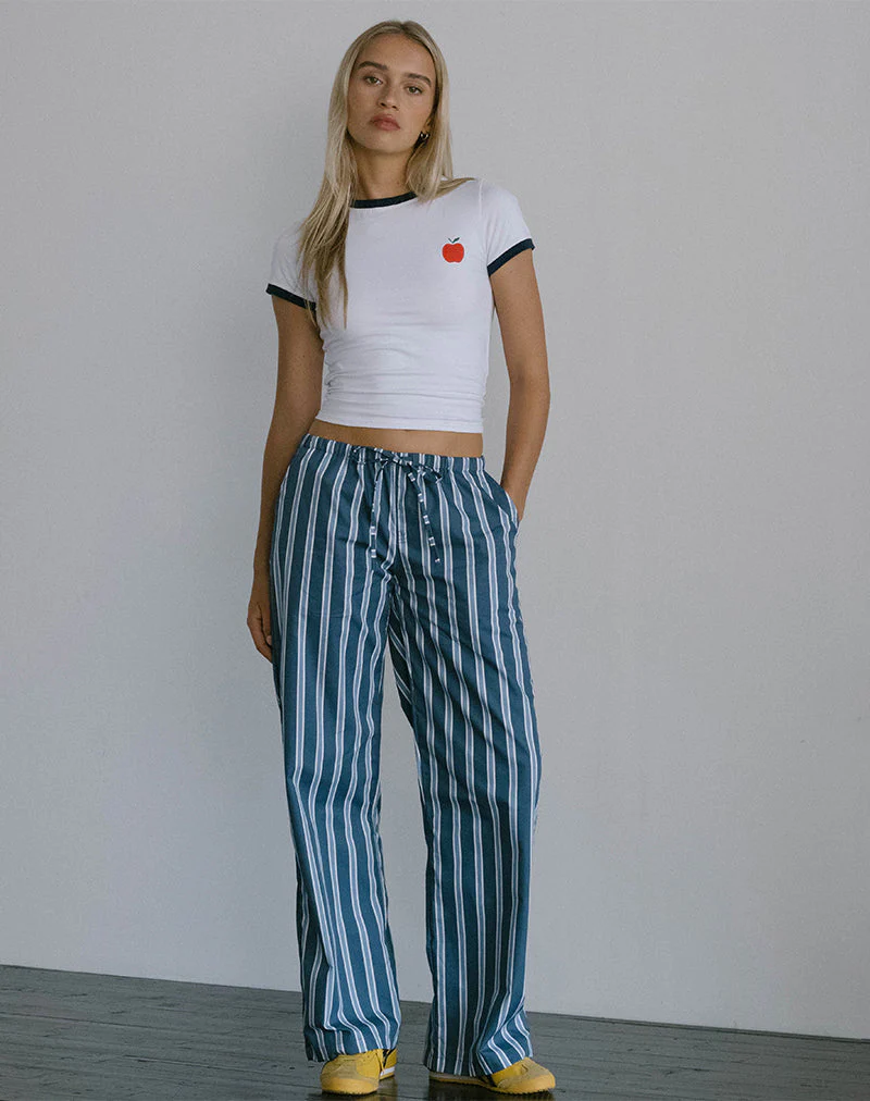 Lirura Hose aus Popeline Formal Stripe Navy
