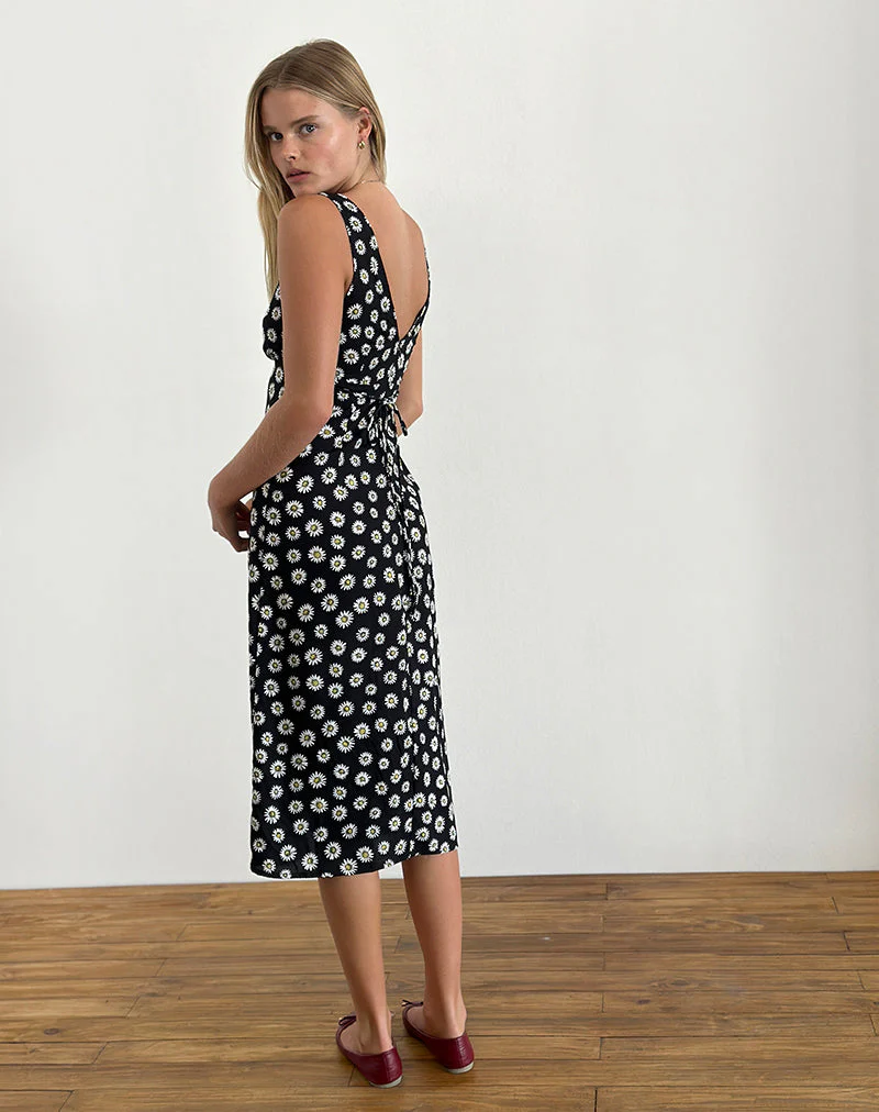 Lisheva Midikleid aus Grunge Daisy Schwarz - Image 3