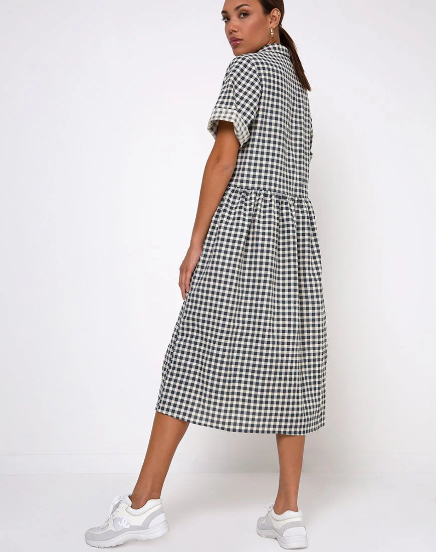 Lista Hemdkleid aus Gingham Creme - Image 2