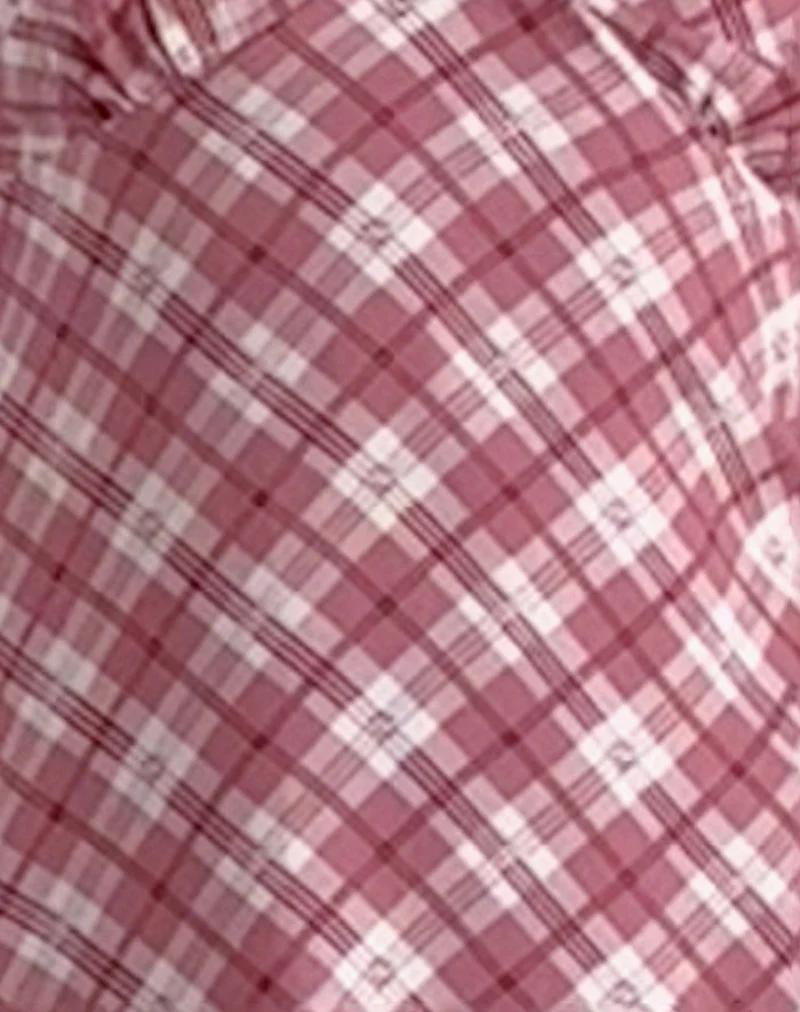 Liva Midikleid in Rosa Tartan - Image 6