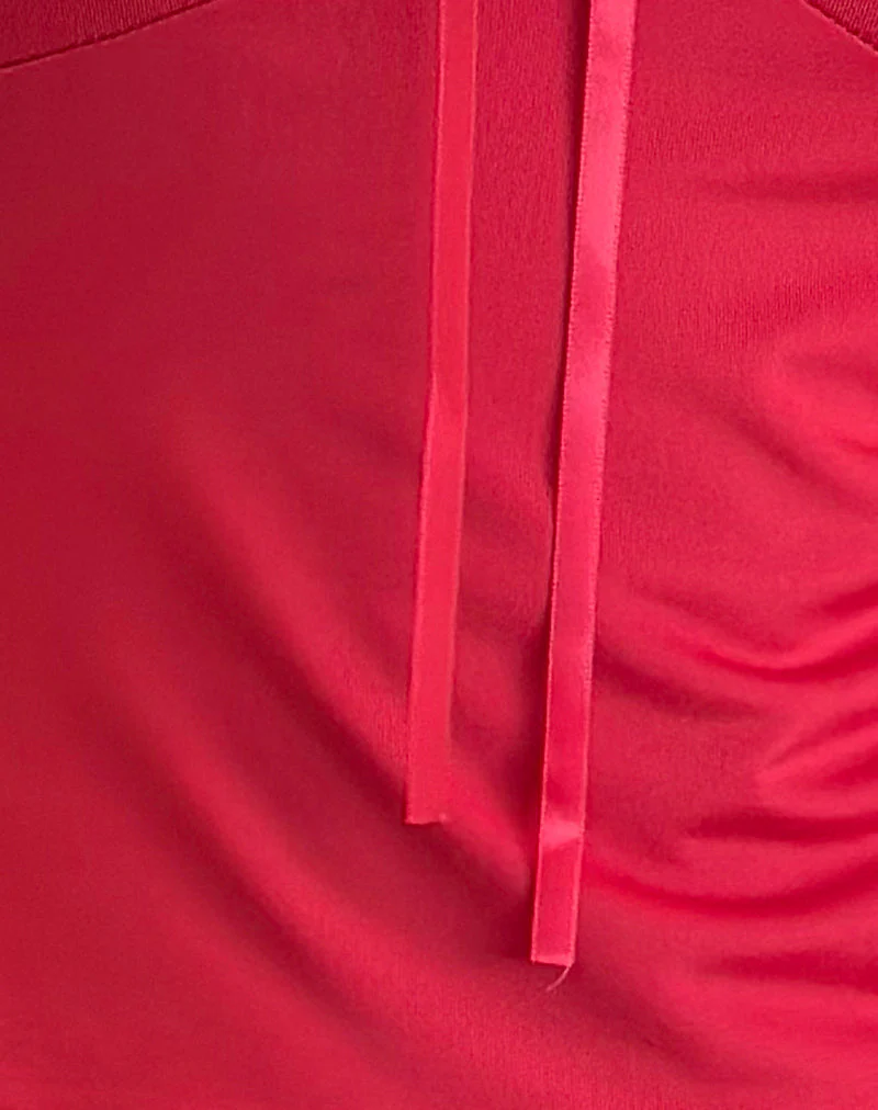 Livina Top aus Slinky Jersey Spitze Rot - Image 6