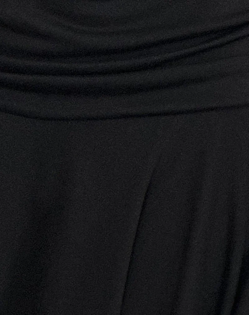 Lizella Saum-Minikleid aus Cupro Schwarz - Image 6