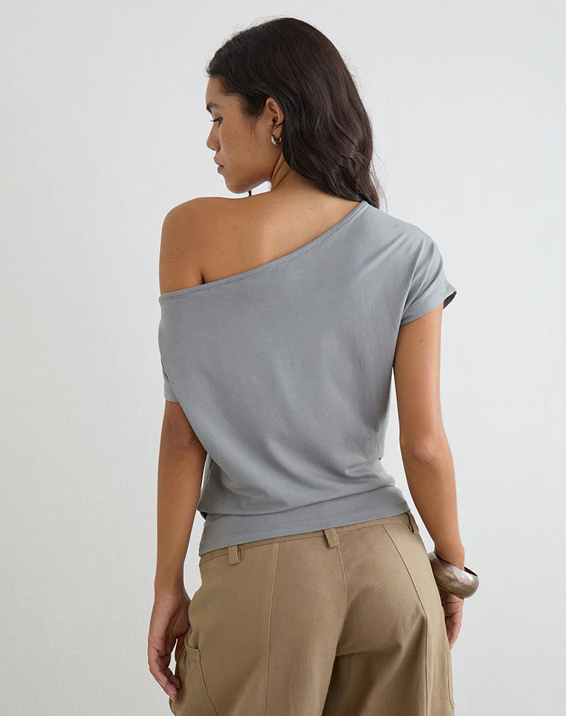 Lola Tie Waist Top in Artistic Floral Grey - Image 4