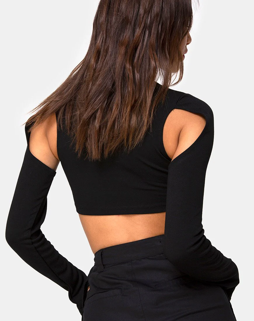 Lomiva Crop Top in Schwarz - Image 2