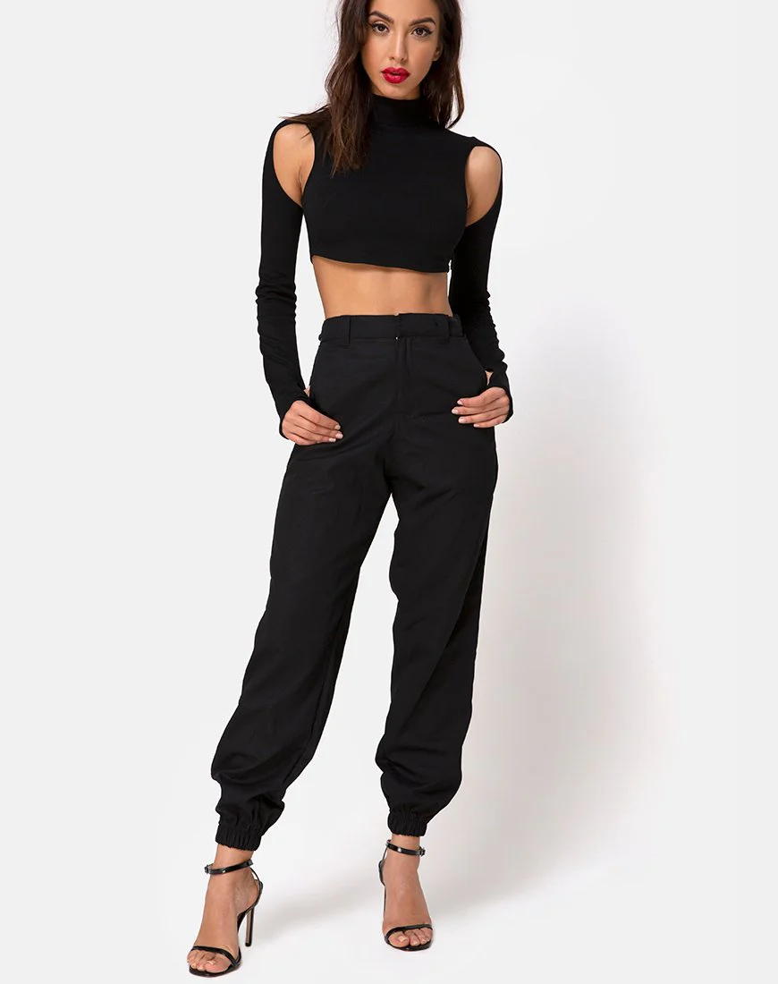 Lomiva Crop Top in Schwarz - Image 3