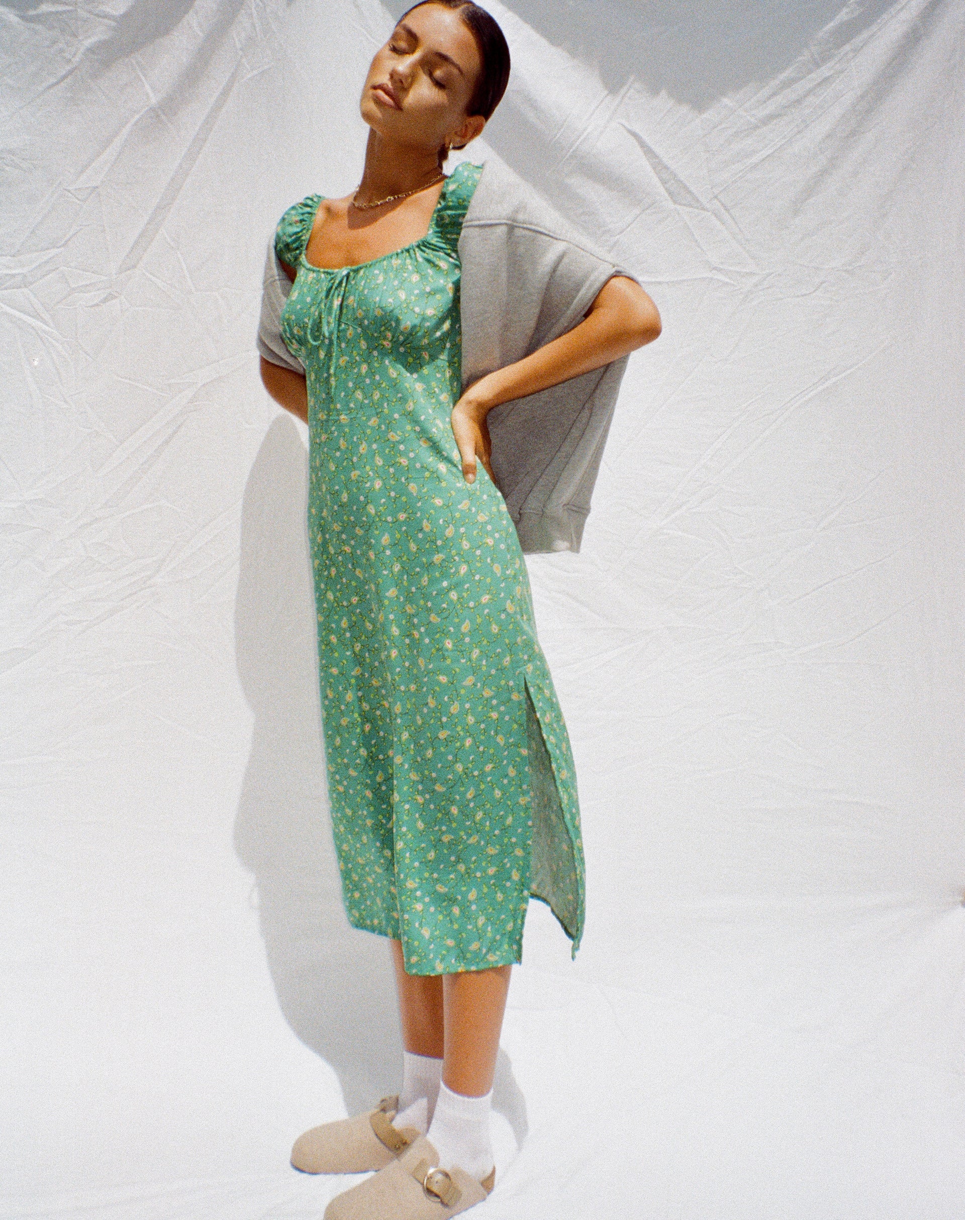 Lona Midikleid in Paisley Fun Grün
