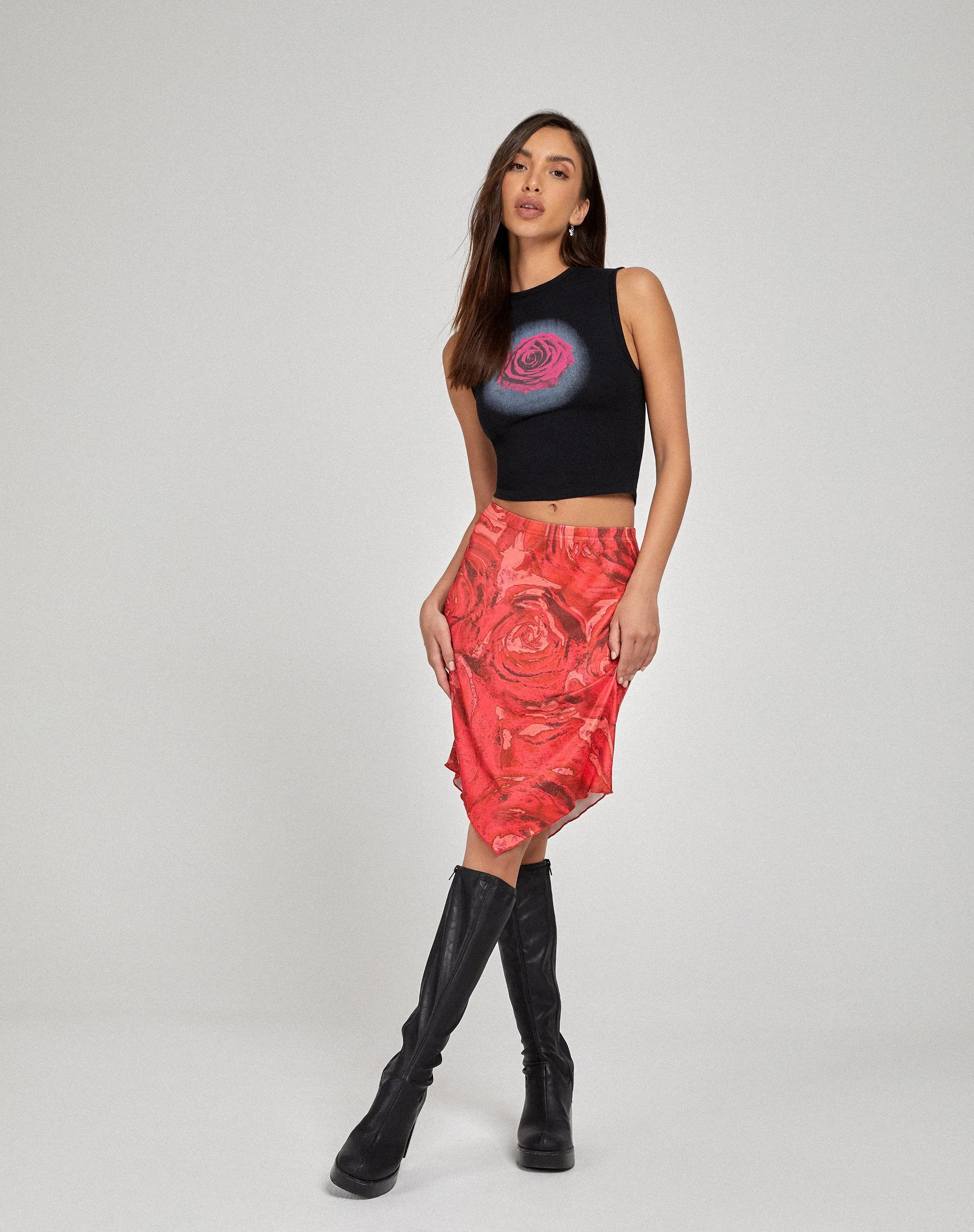 Lonaka Bodycon-Rock in Rosenblütenrot - Image 5