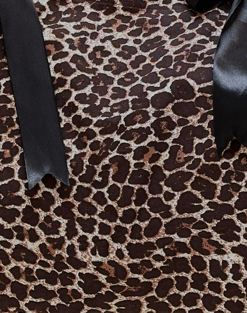 London Tasche in Rar Leopard Sandstorm Print mit schwarzen Schleifen - Image 4