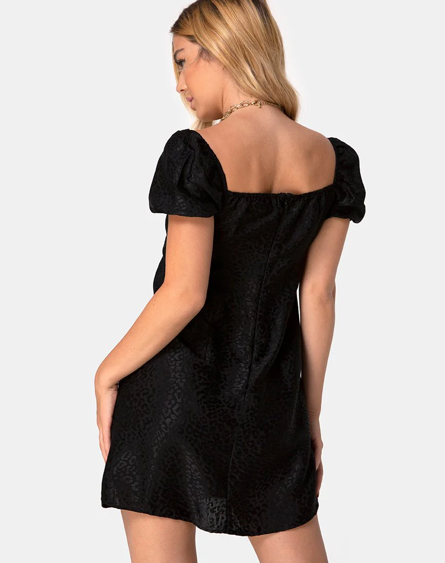 Lonma Minikleid aus Satin Gepardenschwarz - Image 2
