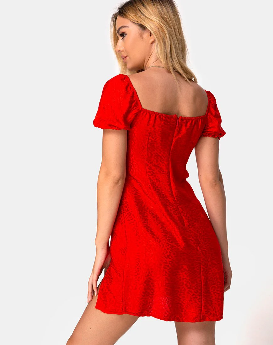 Lonma Kleid aus Satin Gepardenrot - Image 2