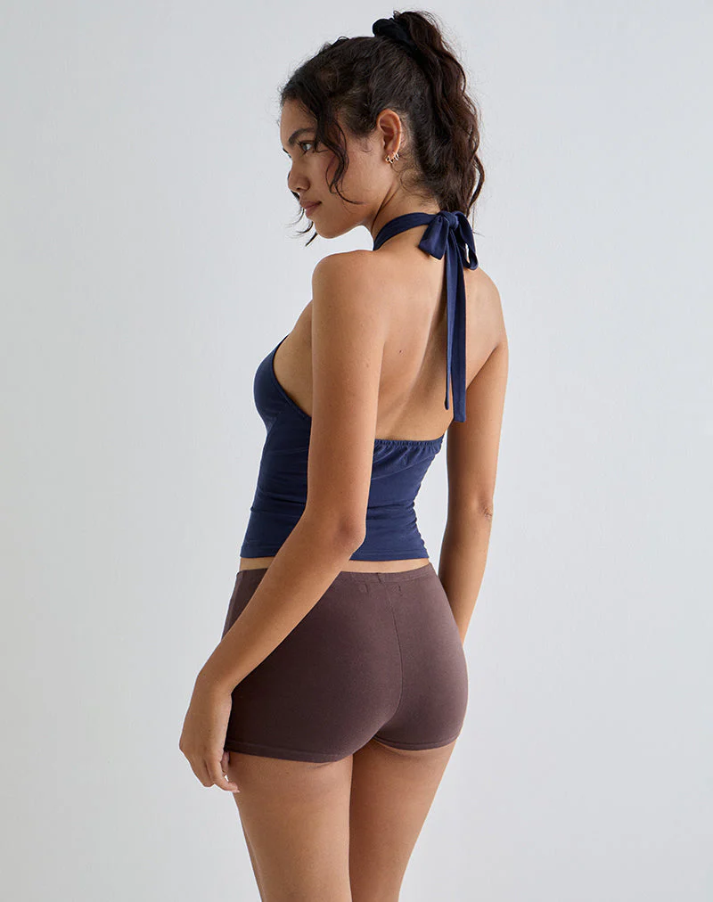 Lorie Neckholder-Top aus Cupro Navy - Image 3