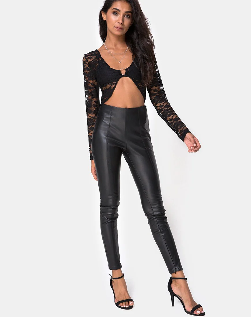 Lorya Crop Top aus Spitze Schwarz - Image 3