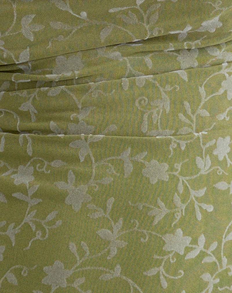 Losa Cowl Neck Top in Pretty Petal Flock Olive - Image 6