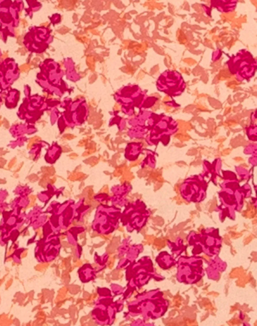 Lotie Midikleid aus dunkler Wildblume Cantaloupe - Image 5