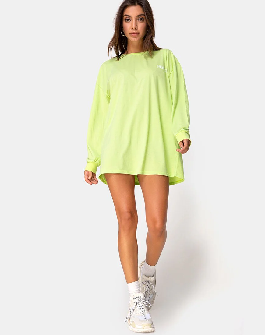 Lotsun Sweatshirt in Motel No Vacancy Fluro Grün - Image 3