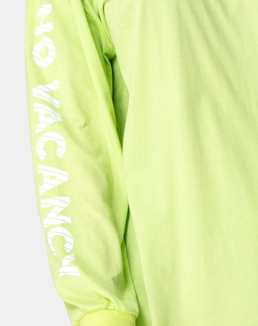 Lotsun Sweatshirt in Motel No Vacancy Fluro Grün - Image 5