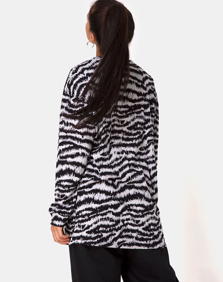Lotsun Sweatshirt in Animal Drip Grau - Image 2