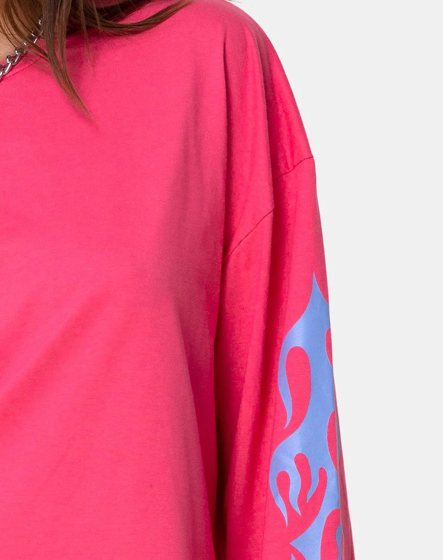 Lotsun Sweatshirt in Rosa mit Flamme - Image 6