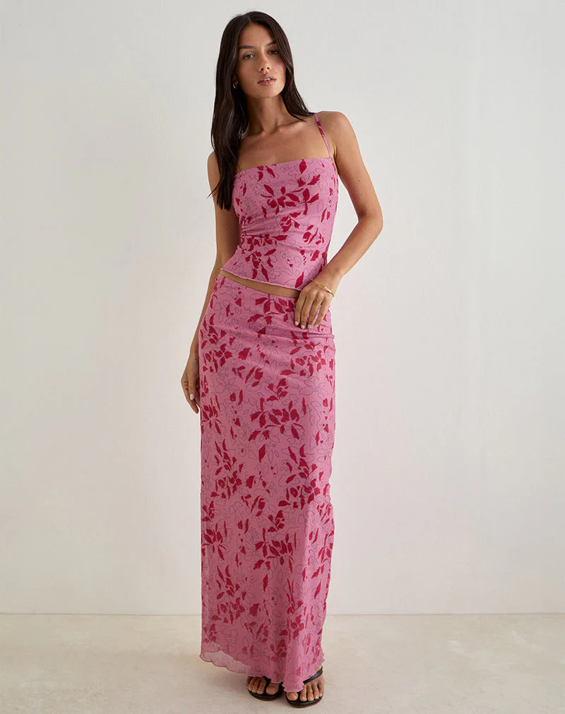 Lotus-Cami-Top in Stencil Flower Pink - Image 2