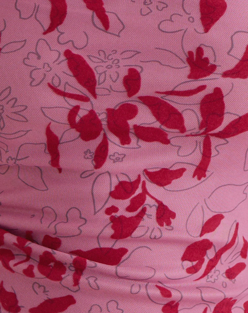 Lotus-Cami-Top in Stencil Flower Pink - Image 5