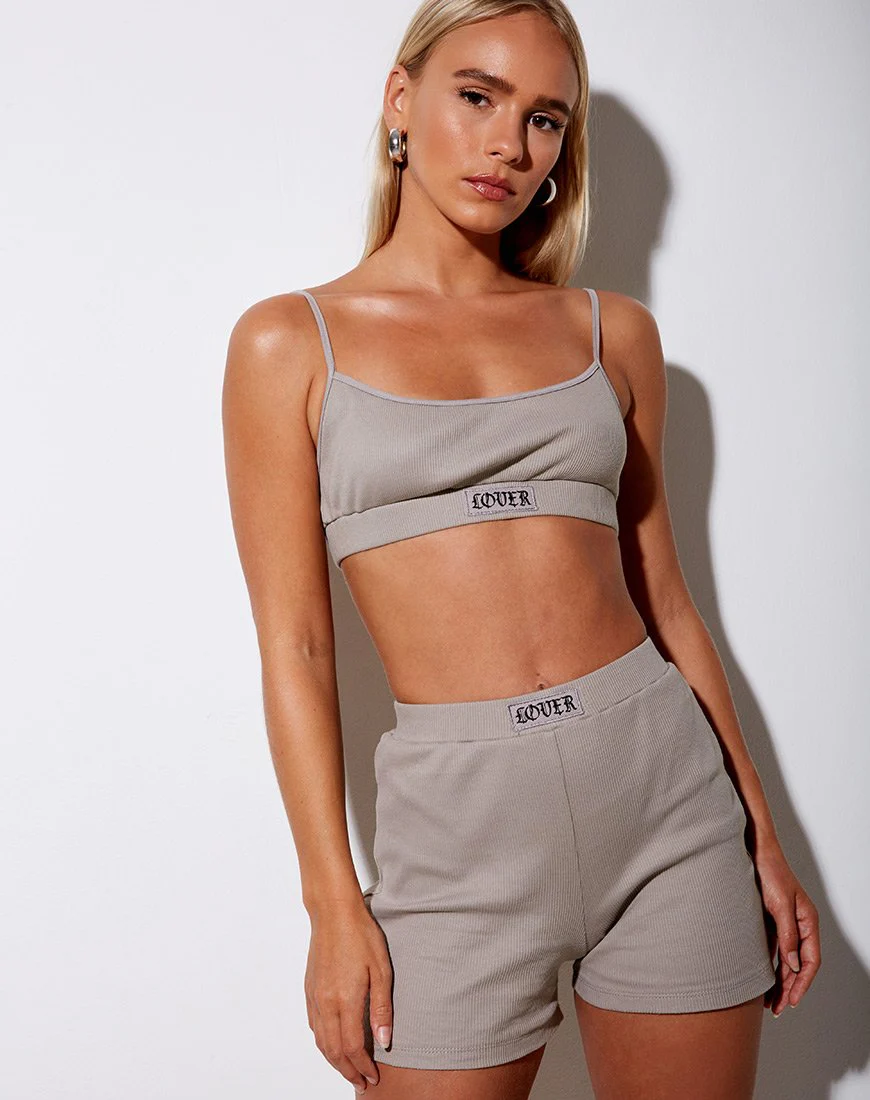Lou Hot Pant in Pilz 'Lover' Stickerei - Image 4