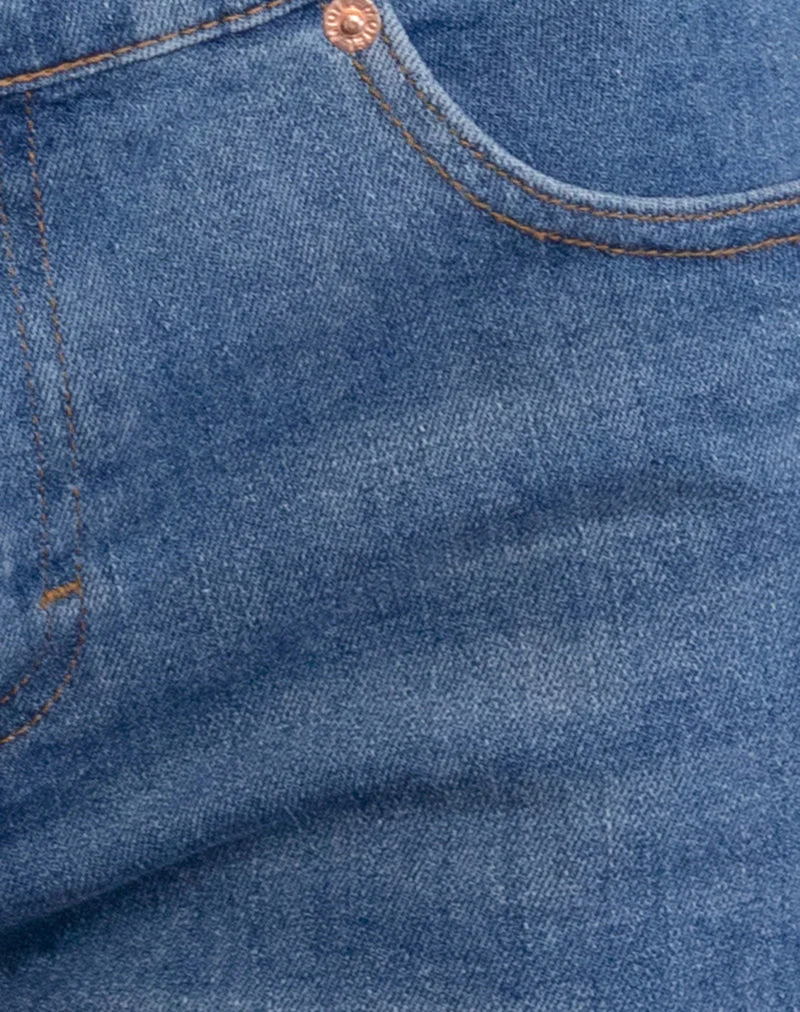 Hot Pants aus Denim mit niedrigem Einstieg in Bay Blue - Image 6