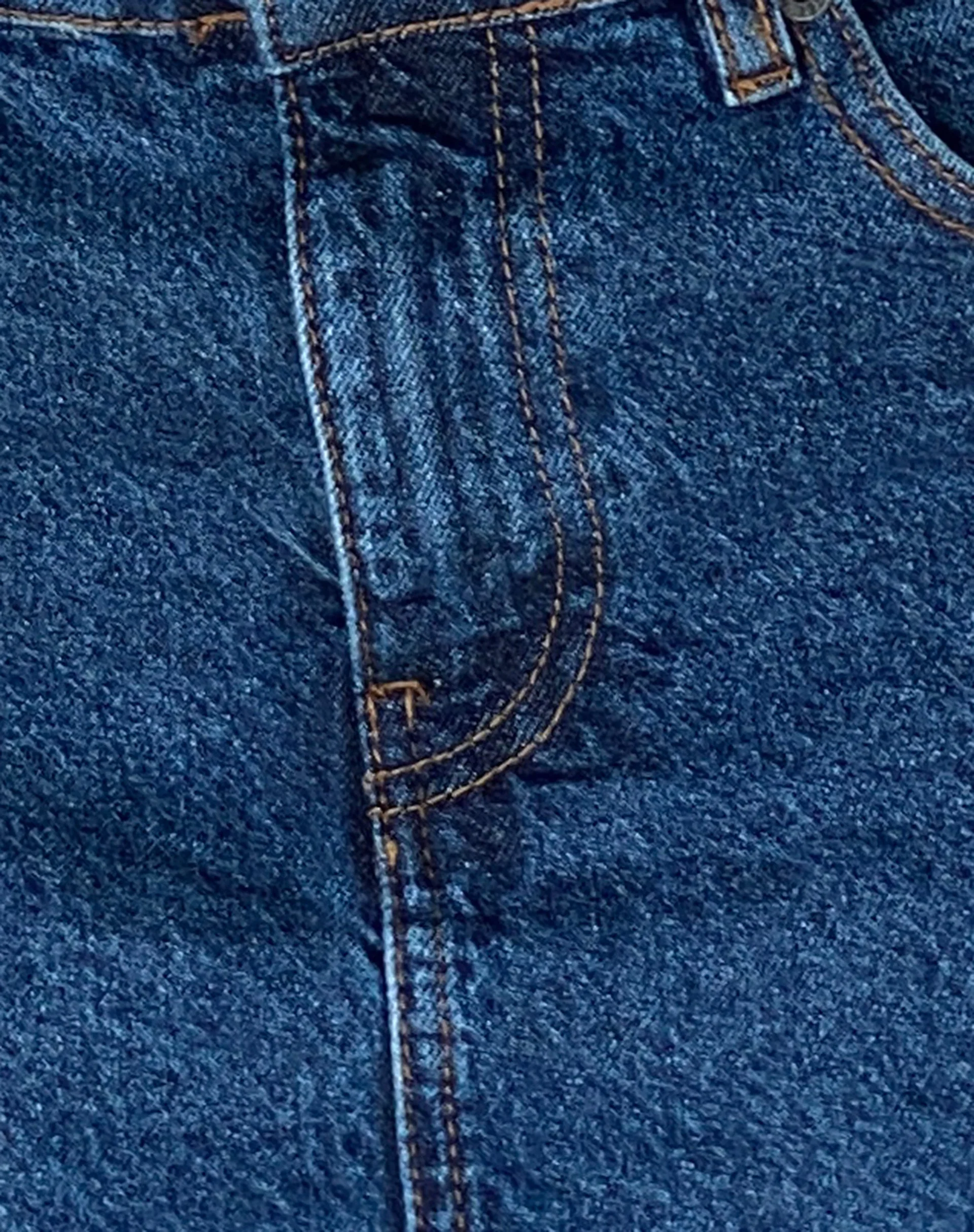 Niedrig geschnittener Denim-Maxirock in Mittelblau Gebraucht - Image 6