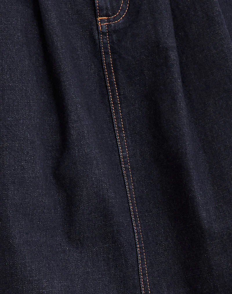 Plissierter Midi-Denimrock in Indigo - Image 7