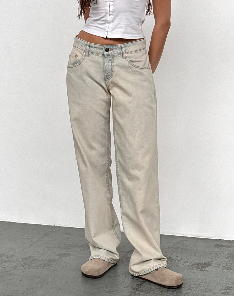 Low Rise Parallel Jeans In Arktisch Blau