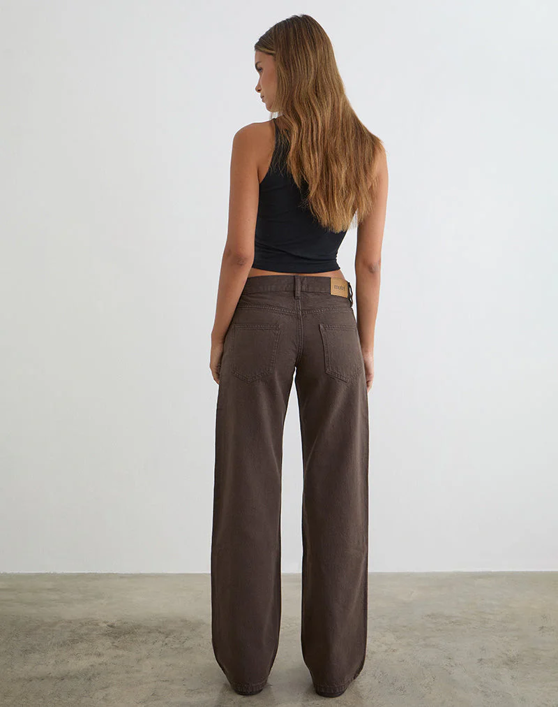 Low Rise Parallel Jeans in Dunkelbraun - Image 7