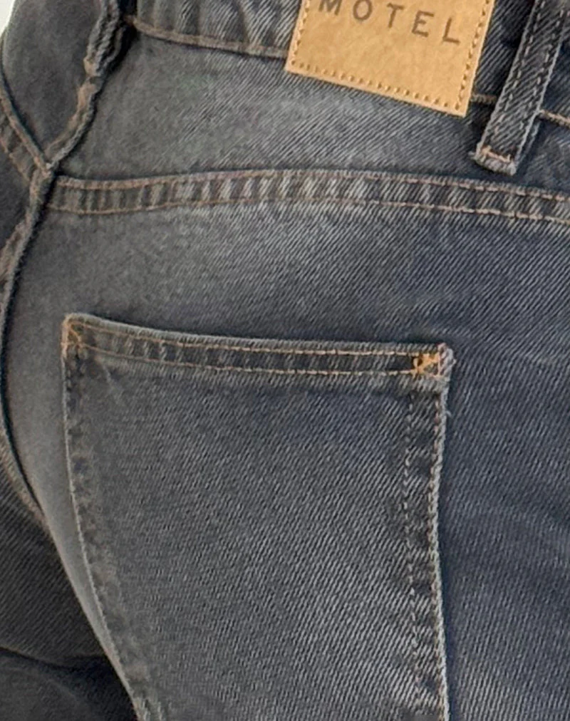 Low Rise Parallel Jeans in Grau Used Bleach - Image 7