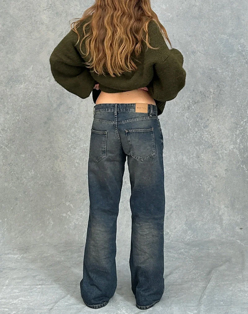 Low Rise Parallel Jeans in Stahlblau - Image 4