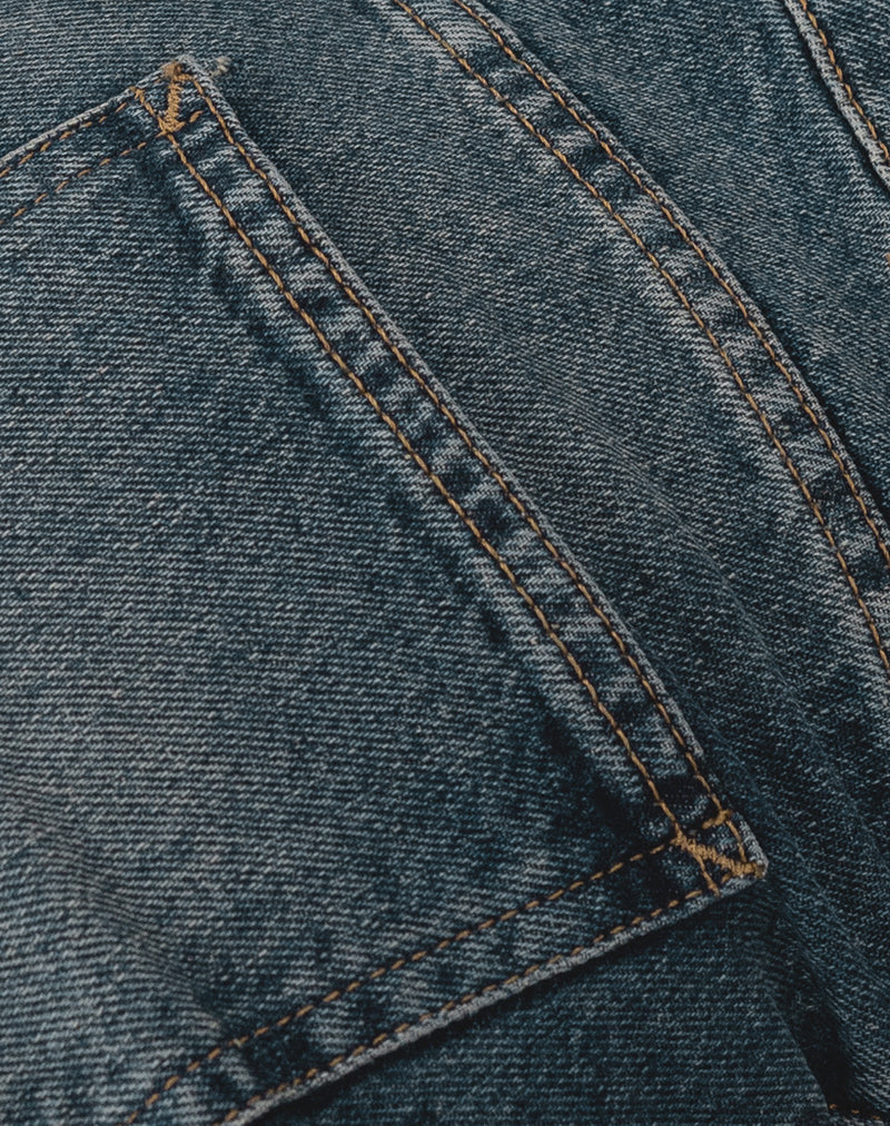 Low Rise Parallel Jeans in Stahlblau - Image 8