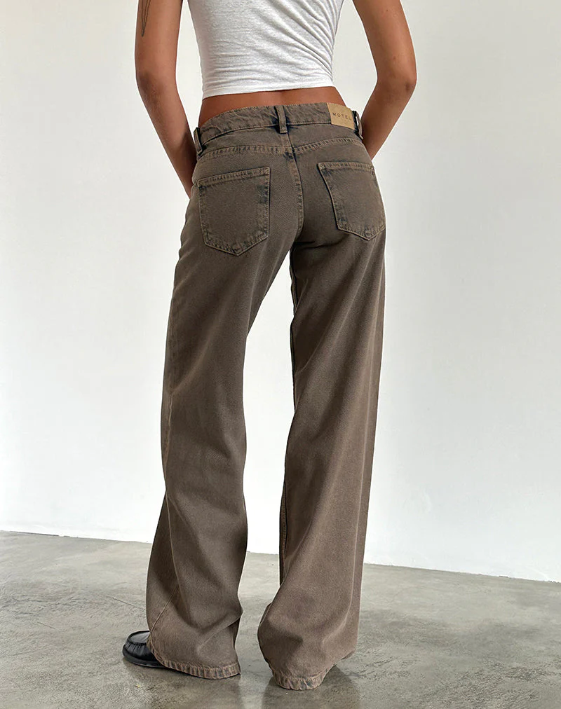 Low Rise Parallel Jeans in Dunkelsand - Image 2