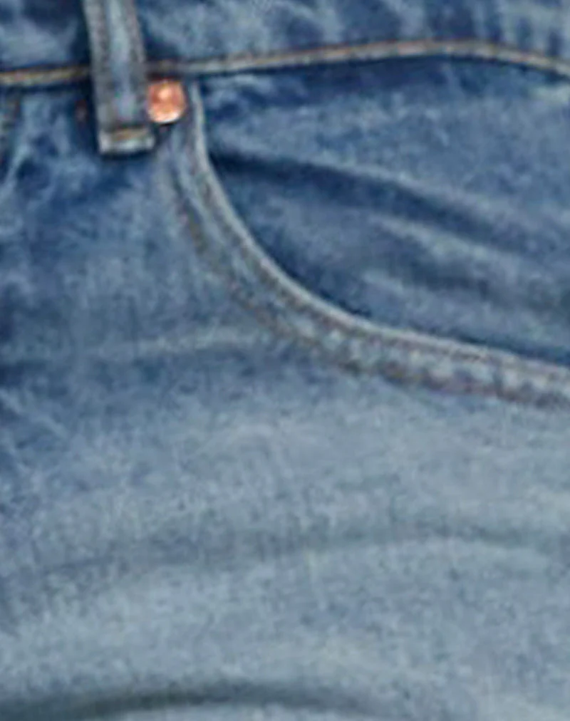 Low Rise Parallel Jeans in Puderblau - Image 5