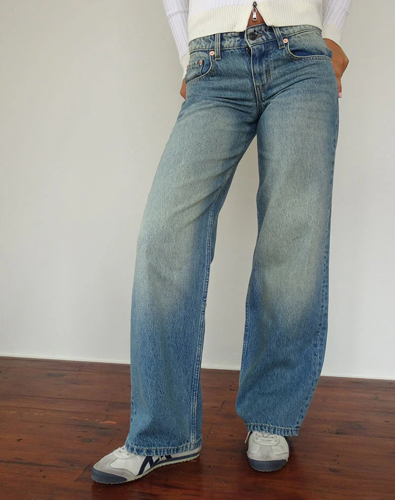 Low Rise Parallel Jeans in Seegrün - Image 3