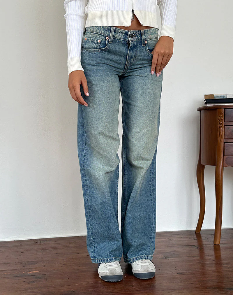 Low Rise Parallel Jeans in Seegrün - Image 5
