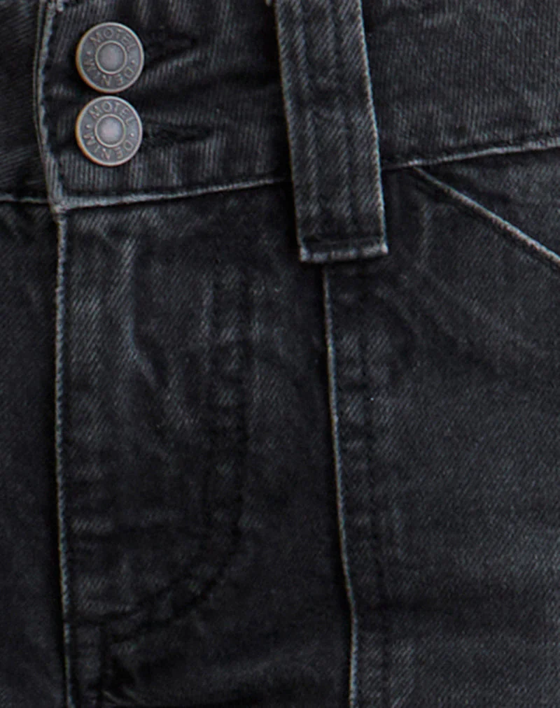 Low Rise Relaxed Cargo Jeans in Vintage Black - Image 6