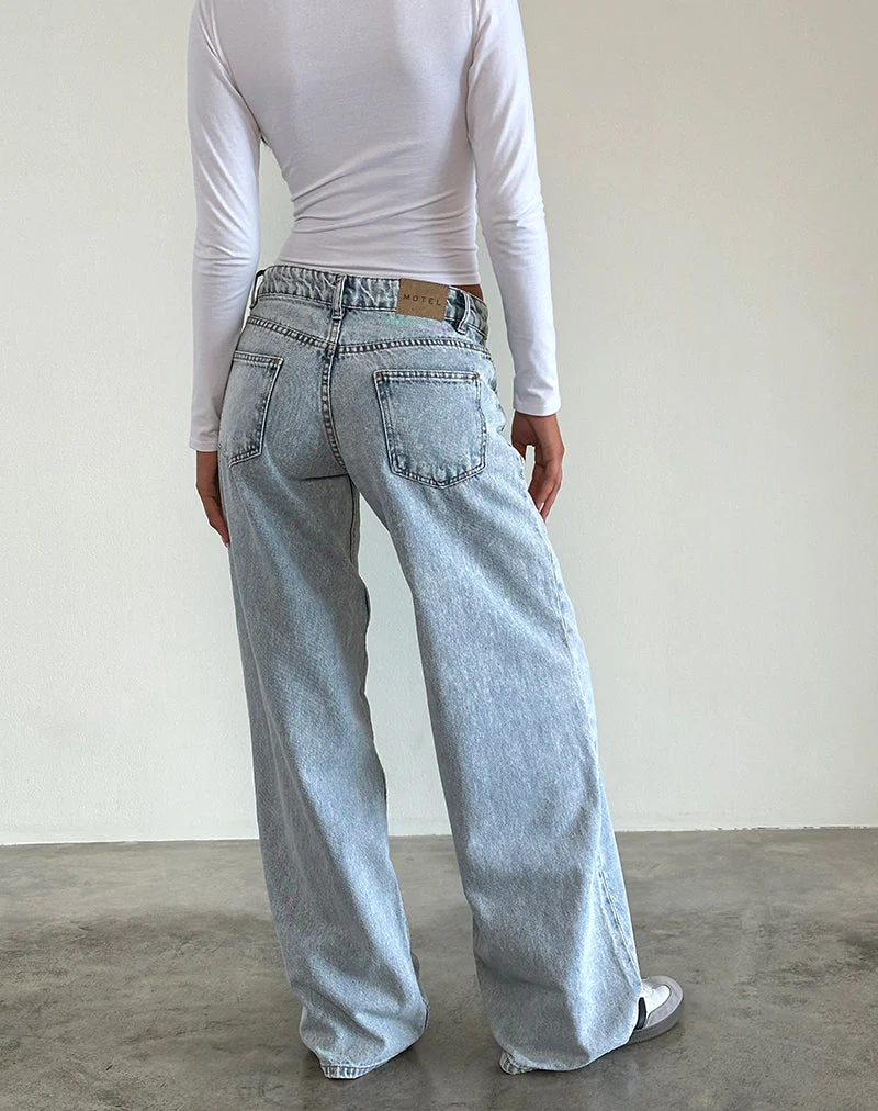 Geräumige Low Rise Jeans in 80's Light Wash Blau - Image 4