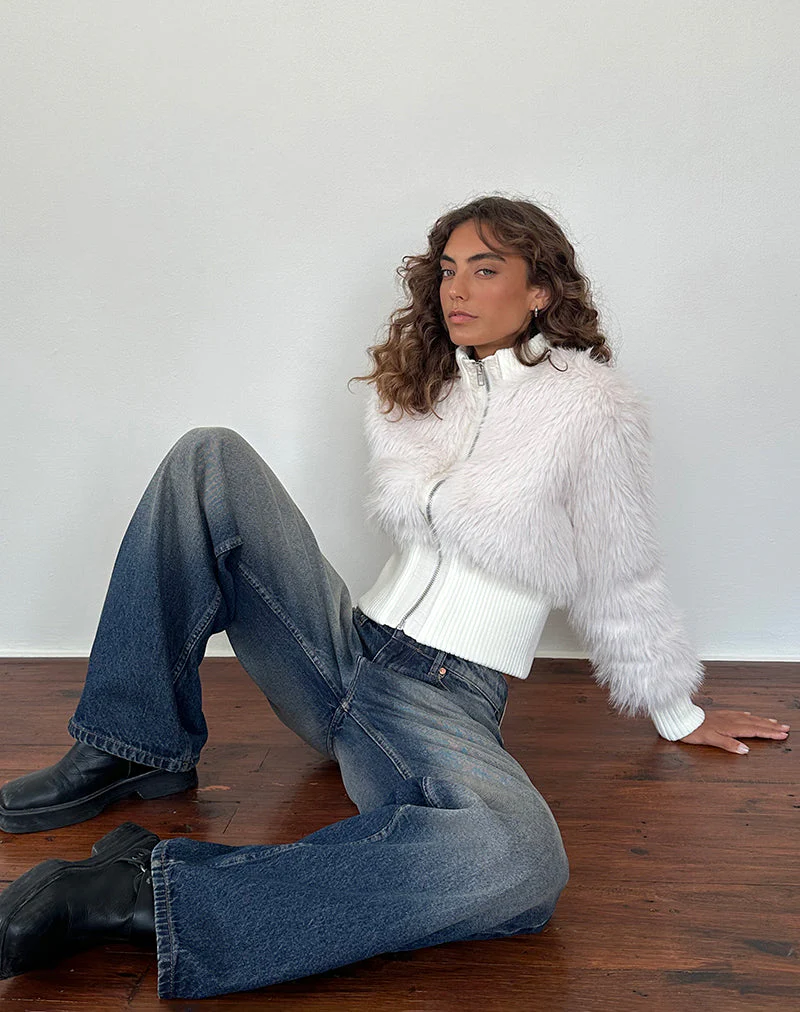 Geräumige extra weite Low Rise Jeans in Amber Wash - Image 4