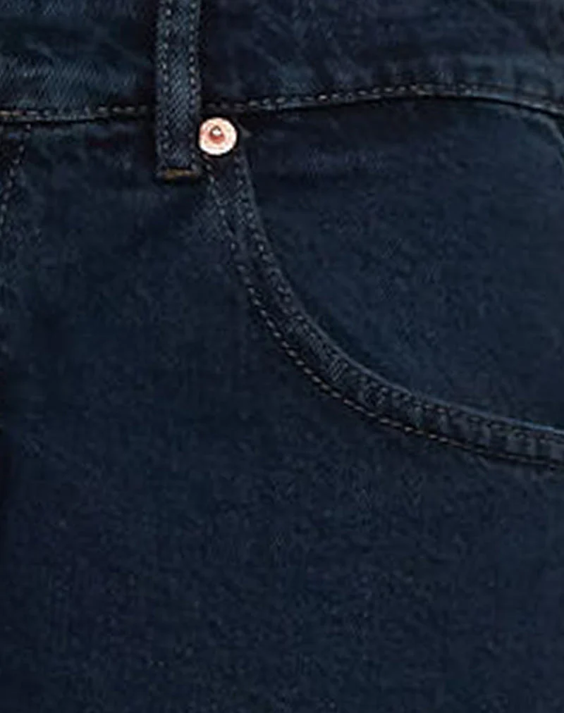 Niedrig geschnittene, geräumige Jeans in Blue Ink - Image 6
