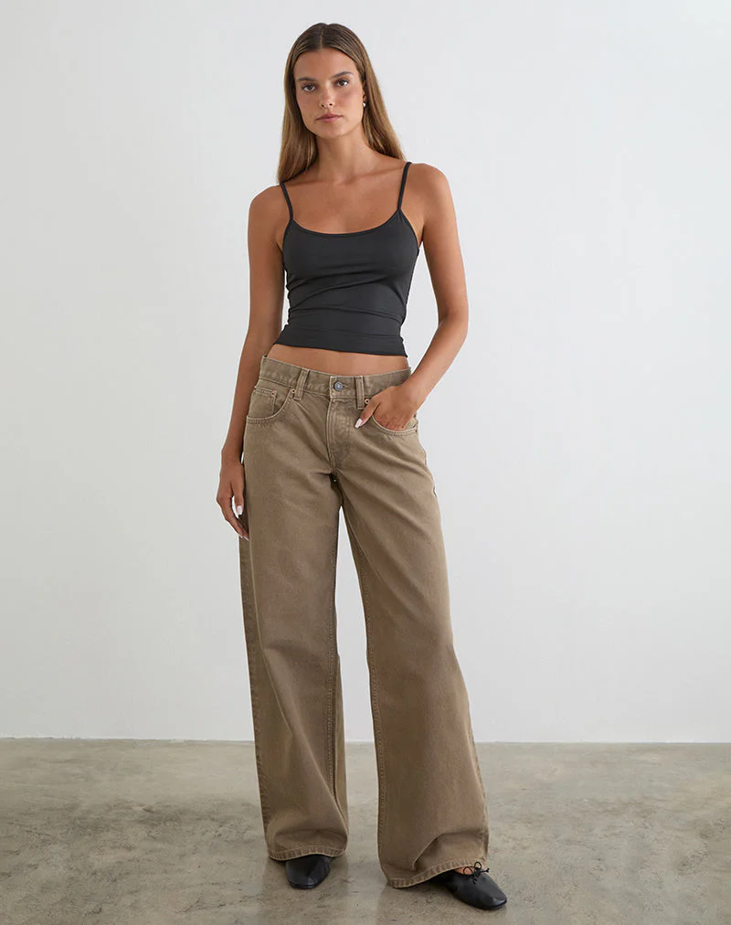 Low Rise Roomy Jeans in Bronze - Image 3