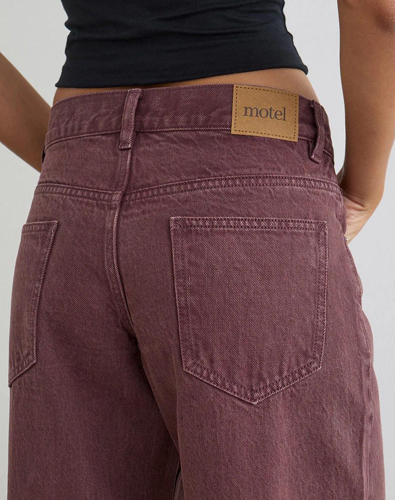Low Rise Roomy Jeans in Burgunderrot - Image 3