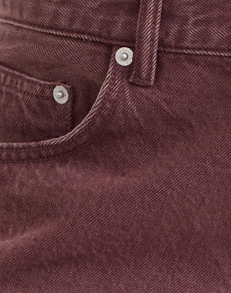 Low Rise Roomy Jeans in Burgunderrot - Image 7