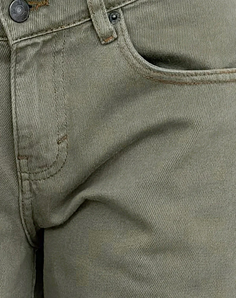 Niedrig geschnittene, geräumige Jeans in Ferngrün - Image 8