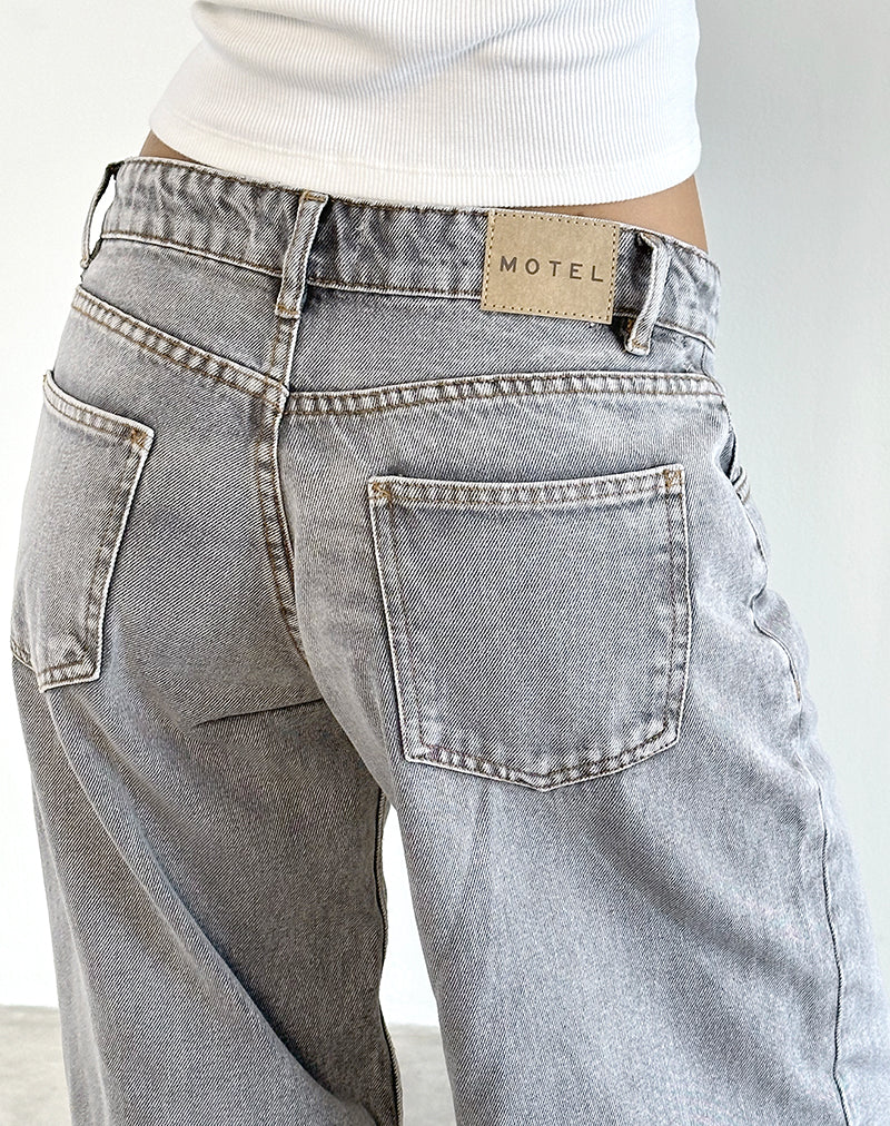 Geräumige extra weite Low Rise Jeans in grauer Waschung - Image 3