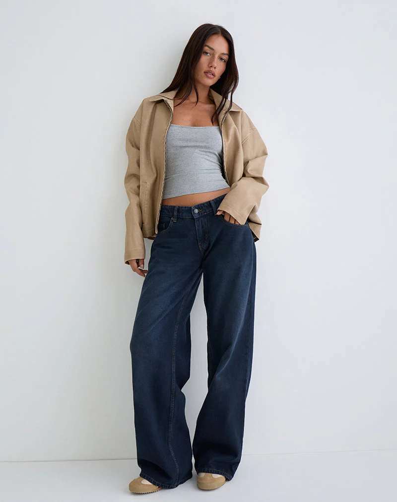 Geräumige Low Rise Jeans in Rauchblau - Image 4
